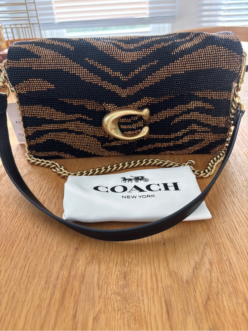 Coach Beaded Tiger Tabby NWT